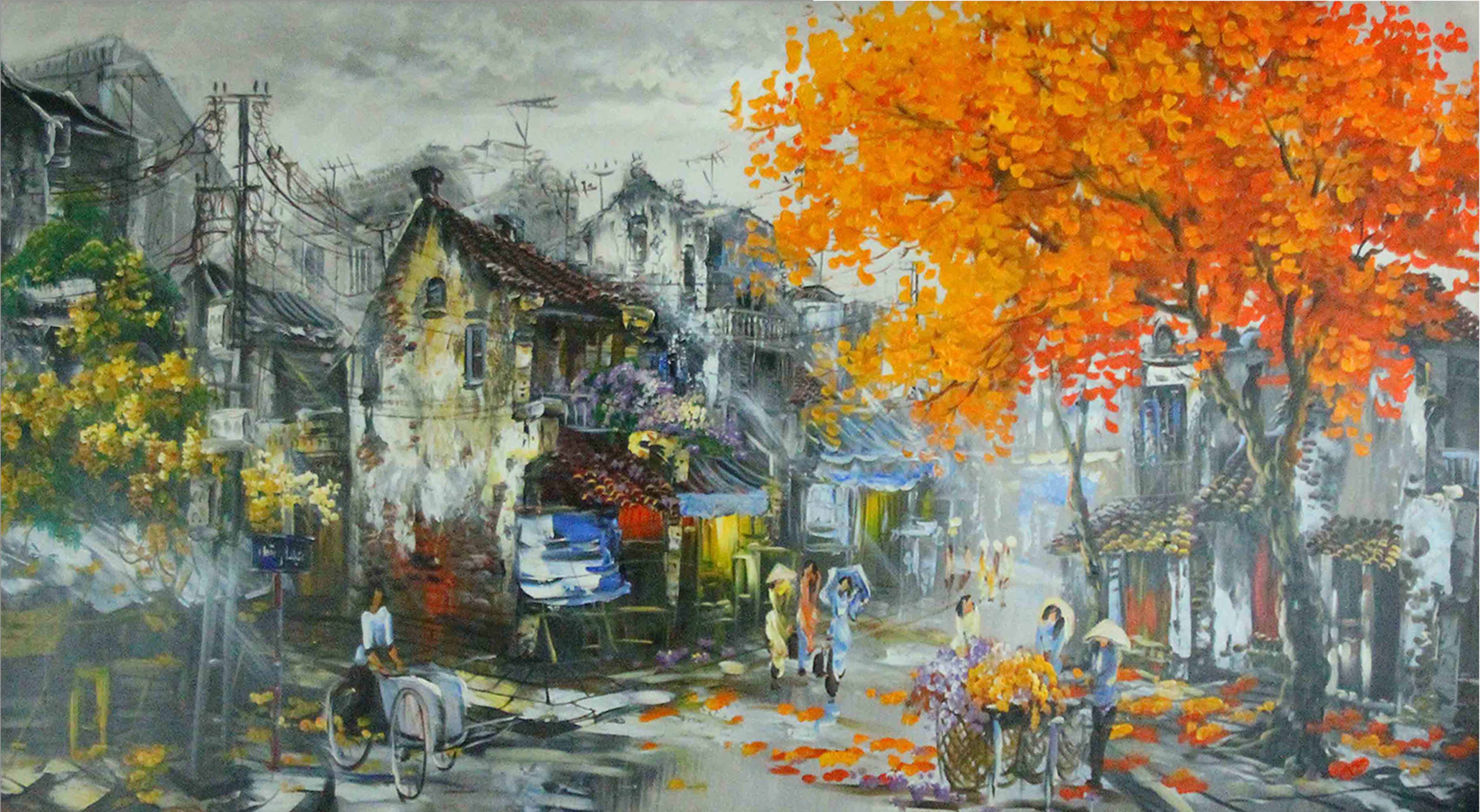 Oil painting of Old town - TSD36LHAR